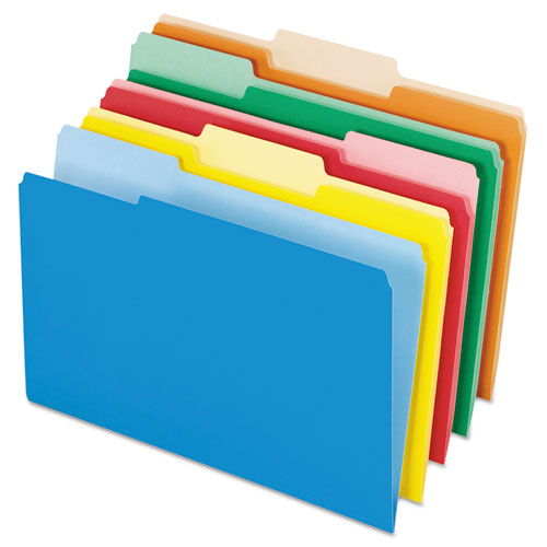 ESPFX435013ASST - Interior File Folders, 1-3 Cut Top Tab, Legal, Bright Assorted, 100-box