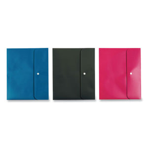 Two Pocket Folders, Poly, Letter, Blue, Black, Pink, 3-pack