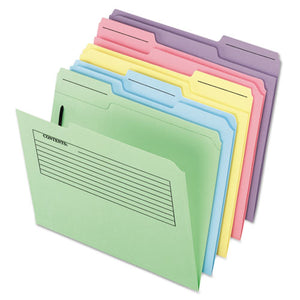 ESPFX45270 - Printed Notes Folders With Fastener, 1-3 Cut Top Tab, Letter, Assorted, 30-pack