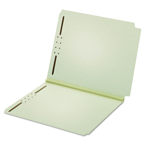 ESPFX45715 - Dual Tab Pressboard Folder, 2 Fasteners, 2" Expansion, Letter, Lt Green, 25-box