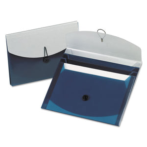 ESPFX50965 - Four-Pocket Slide File Wallet, Letter, Polypropylene, Blue-silver