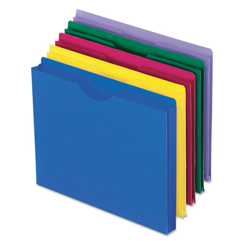 ESPFX50990 - Expanding File Jackets, Letter, Poly, Blue-green-purple-red-yellow, 10-pack