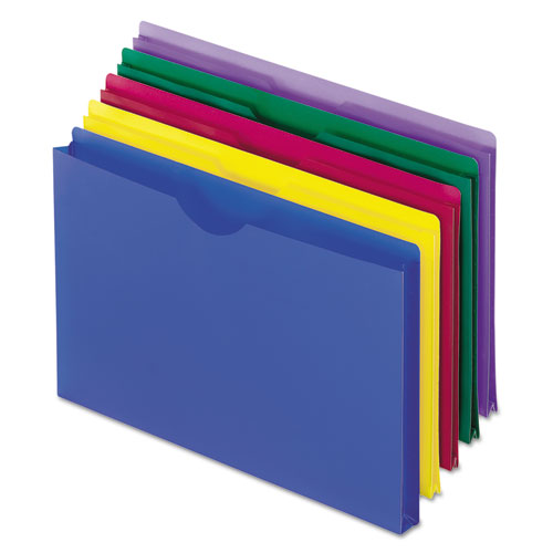 ESPFX50993 - Expanding File Jackets, Legal, Poly, Blue-green-purple-red-yellow, 5-pack