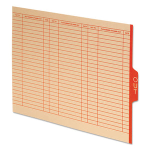 ESPFX5251 - End Tab Outguides, Red Center "out" Tab, Manila, Letter, 100-box