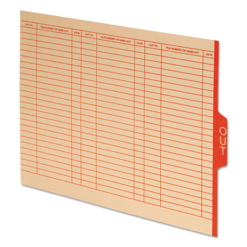 ESPFX5251 - End Tab Outguides, Red Center "out" Tab, Manila, Letter, 100-box