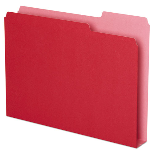 ESPFX54454 - Double Stuff File Folders, 1-3 Cut, Letter, Red, 50-pack