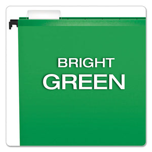 Surehook Hanging Folders, Letter Size, 1-5-cut Tab, Bright Green, 20-box