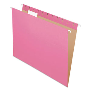 ESPFX81609 - Colored Hanging Folders, 1-5 Tab, Letter, Pink, 25-box