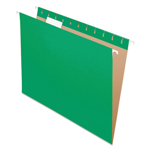 Colored Hanging Folders, Letter Size, 1-5-cut Tab, Bright Green, 25-box