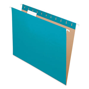 ESPFX81614 - Colored Hanging Folders, 1-5 Tab, Letter, Teal, 25-box