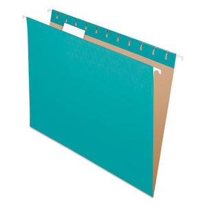 ESPFX81616 - Colored Hanging Folders, 1-5 Tab, Letter, Aqua, 25-box