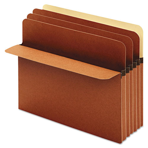 Divider Pockets, 5.25" Expansion, 4 Sections, Letter Size, Redrope, 10-box