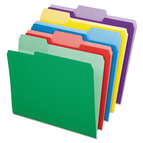 ESPFX84370 - File Folders With Erasable Tabs, 1-3 Cut Top Tab, Letter, Assorted, 30-pack