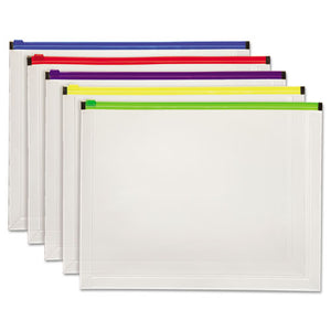 ESPFX85292 - Poly Zip Envelope, 10 X 13, Open Side, Assorted, 5-pack