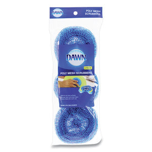 Poly Mesh Scrubbers, Blue, 3-pack