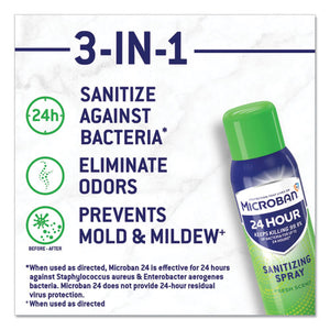 24-hour Disinfectant Sanitizing Spray, Fresh Scent, 12.5 Oz Aerosol Spray, 6-carton