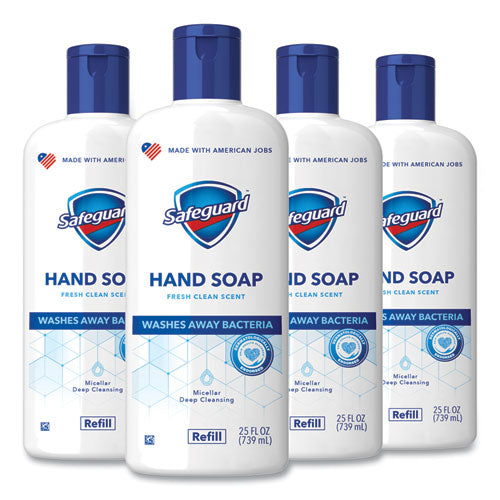 Liquid Hand Soap, Fresh Clean Scent, 25 Oz Bottle, 4-carton