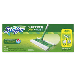 ESPGC92815CT - Sweeper Dry + Wet Starter Kit, 46"handle, 10 X 8 Head, Silver-green, 6-carton