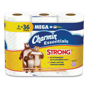 Essentials Strong Bathroom Tissue, Septic Safe, 1-ply, White, 4 X 3.92, 451-roll, 9 Roll-pack, 4 Packs-carton
