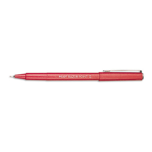 ESPIL11011 - Razor Point Ii Super Fine Marker Pen, Red Ink, .2mm, Dozen