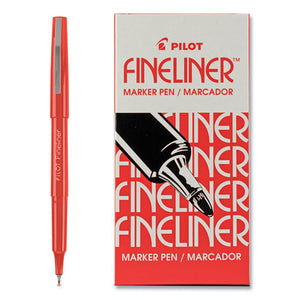 Fineliner Markers, Fine Bullet Tip, Red, Dozen