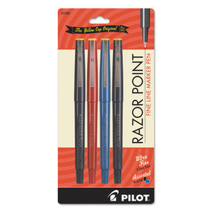 ESPIL11045 - Razor Point Fine Line Marker Pen, Ultra-Fine, Assorted, .3mm, 4-pack