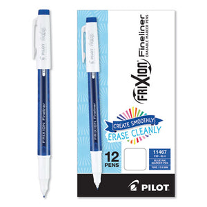 Frixion Erasable Stick Marker Pen, 0.6 Mm, Blue Ink-barrel, Dozen