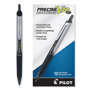 Precise V10rt Retractable Roller Ball Pen, Bold 1 Mm, Black Ink-barrel, Dozen