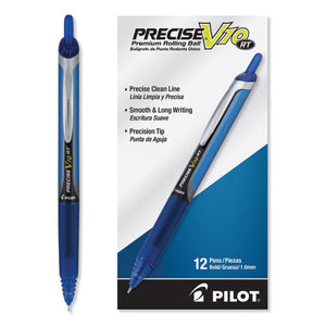 Precise V10rt Retractable Roller Ball Pen, Bold 1 Mm, Blue Ink-barrel, Dozen