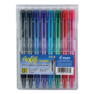 Frixion Clicker Erasable Retractable Gel Pen, Extra-fine 0.5 Mm, Assorted Ink-barrel, 8-set