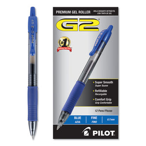 ESPIL31021 - G2 Premium Retractable Gel Ink Pen, Refillable, Blue Ink, .7mm, Dozen