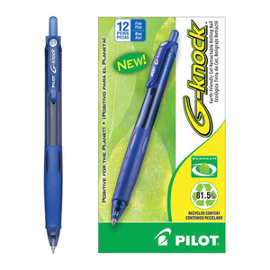 ESPIL31507 - G-Knock Begreen Retractable Gel Ink Pen, Blue Ink, .7mm, Dozen