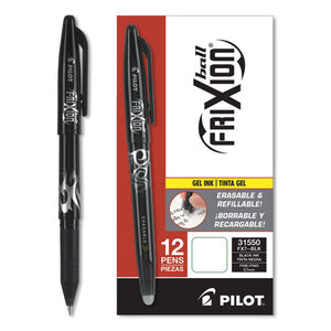ESPIL31550 - Frixion Ball Erasable Gel Ink Stick Pen; Black Ink; .7mm, Dozen