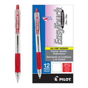 ESPIL32212 - EASYTOUCH RETRACTABLE BALLPOINT PEN, RED INK, .7MM, DOZEN