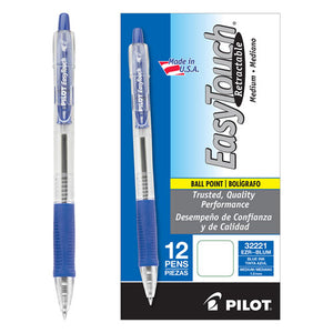 ESPIL32221 - EASYTOUCH RETRACTABLE BALLPOINT PEN, BLUE INK, 1MM, DOZEN