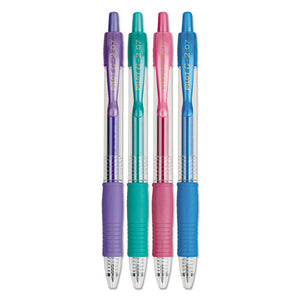 G2 Metallics Retractable Gel Pen, Fine 0.7 Mm, Assorted Ink-barrel, 4-pack