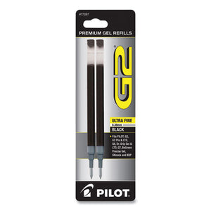 Refill For Pilot G2 Gel Ink Pens, Ultra Fine Point, Black Ink, 2-pack