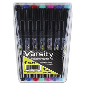 ESPIL90029 - Varsity Fountain Pen Pack, Assorted Ink, 1mm, 7-set