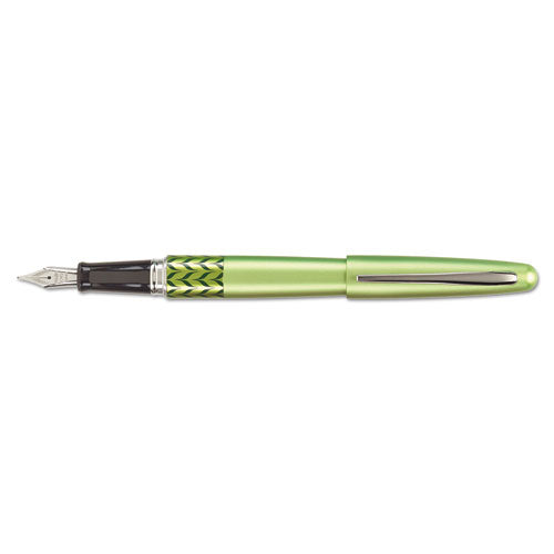 Mr Retro Pop Collection Fountain Pen Gift Box, 0.7mm, Black Ink, Green Barrel