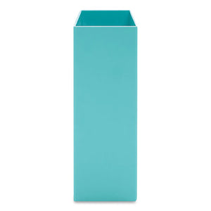 Plastic File Box, Letter Files, 3.75 X 12.25 X 9.75, Aqua