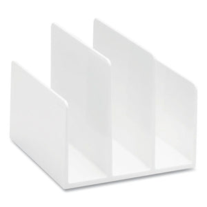 Fin Series Plastic Mail And File Organizer, 3 Sections, Letter Size Files, 6.5 X 6.4 X 5.5, White