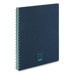 Work Happy Twin-wire One-subject Notebook, Medium-college Rule, Lagoon Blue-turquoise Cover, 11 X 8.5, 40 Sheets