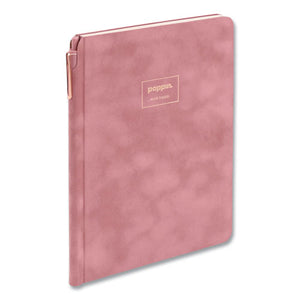 Velvet Sidekick Professional Notebook With Pen, Wide Rule, Dusty Rose Cover, 8.25 X 6.25, 80 Sheets
