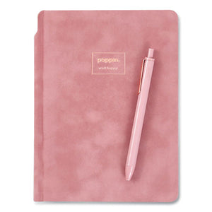 Velvet Sidekick Professional Notebook With Pen, Wide Rule, Dusty Rose Cover, 8.25 X 6.25, 80 Sheets