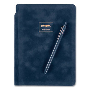 Velvet Sidekick Professional Notebook With Pen, Wide Rule, Storm Cover, 8.25 X 6.25, 80 Sheets