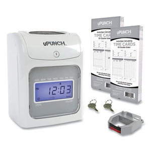 Hn2500 Electronic Calculating Time Clock Bundle, Lcd Display, Beige-gray