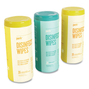 Disinfecting Wipes, Fresh-lemon, 7 X 8, 35 Wipes-canister, 3 Canisters-pack