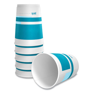 Insulated Paper Hot Cups, 12 Oz, White-blue, 40-pack