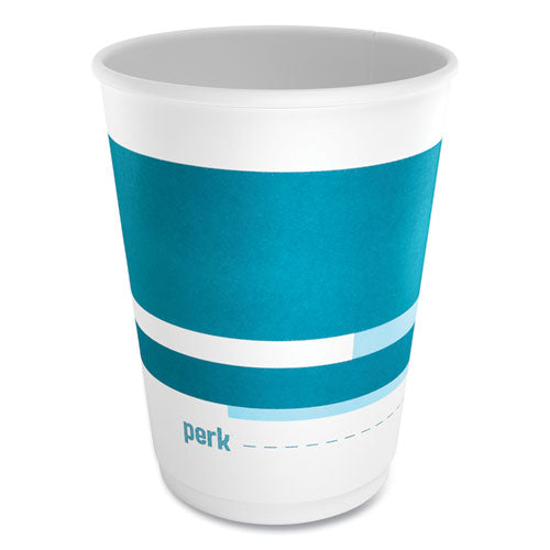 Insulated Paper Hot Cups, 12 Oz, White-blue, 40-pack