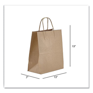 Kraft Paper Bags, Jr. Mart, 13 X 7 X 13, Natural, 250-carton
